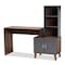 Baxton Studio Jaeger Modern Two-Tone Walnut Brown and Dark Grey Finished Wood Storage Desk with Shelves 182-11696-Zoro - alternate 1